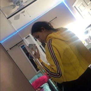 Yellow cropped hoodie
